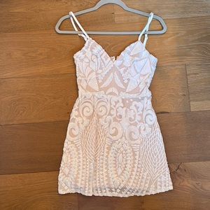 Revolve White sequin HOCO Cocktail dress